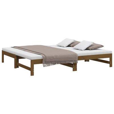 vidaXL Lit coulissant sans matelas marron miel 2x(75x190) cm