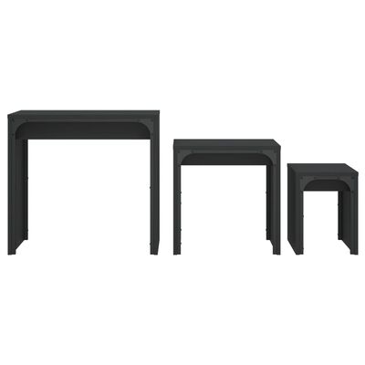 vidaXL Tables basses gigognes 3 pcs noir bois d'ingénierie