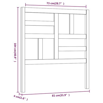 vidaXL Tête de lit 81x4x104 cm Bois massif de pin