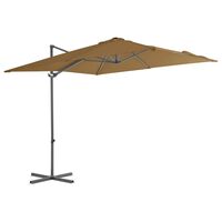 vidaXL Parasol de jardin en porte-à-faux avec mât en acier taupe