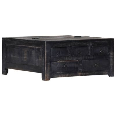 vidaXL Table basse Noir 65x65x30 cm Bois de manguier massif