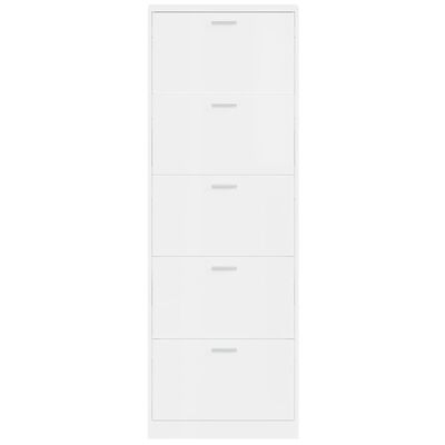 vidaXL Armoire à chaussure Blanc brillant 59x17x169 cm Bois ingénierie