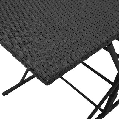 vidaXL Ensemble à manger de jardin coussins 7 pcs noir résine tressée