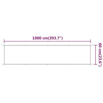 vidaXL Auvent vertical Vert clair 60x1000 cm Tissu oxford