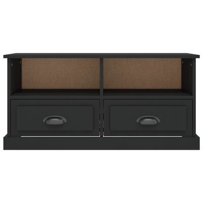 vidaXL Meuble TV noir 93x35,5x45 cm bois d'ingénierie