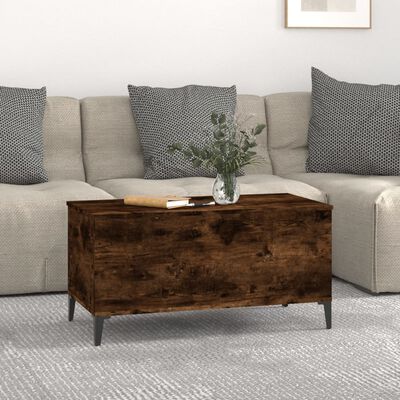 vidaXL Table basse Chêne fumé 90x44,5x45 cm Bois d'ingénierie