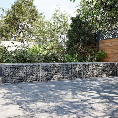 vidaXL Panier gabion avec couvercle 800x100x50 cm fer galvanisé