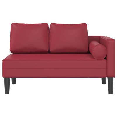 vidaXL Chaise longue avec coussins rouge bordeaux similicuir