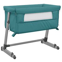 vidaXL Lit pour bébé avec matelas Vert Tissu de lin