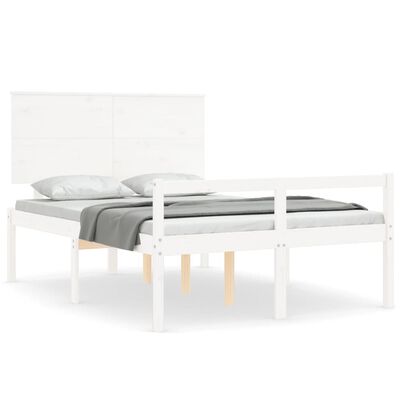 vidaXL Lit pour personne âgée sans matelas blanc bois massif