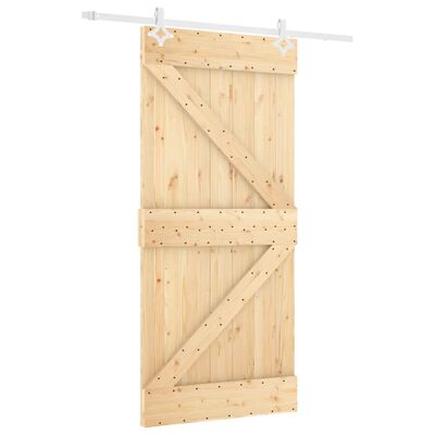 vidaXL Porte coulissante et kit de quincaillerie 100x210 cm pin massif