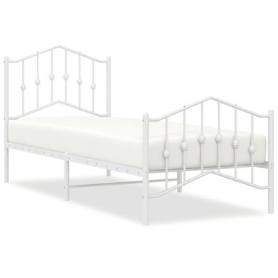 VIDAXL Cadre de lit metal avec tete de lit blanc 80x200 cm pas