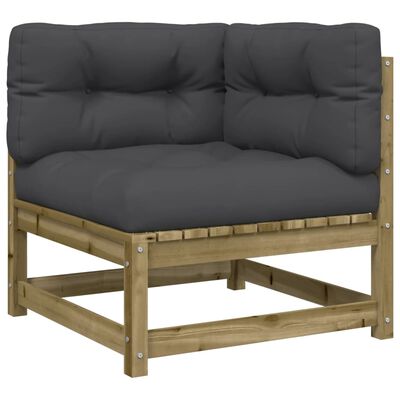 vidaXL Salon de jardin 3 pcs avec coussins bois de pin imprégné