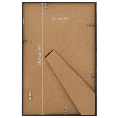 vidaXL Collage de cadres photo 3 pcs de table Noir 21x29,7 cm MDF