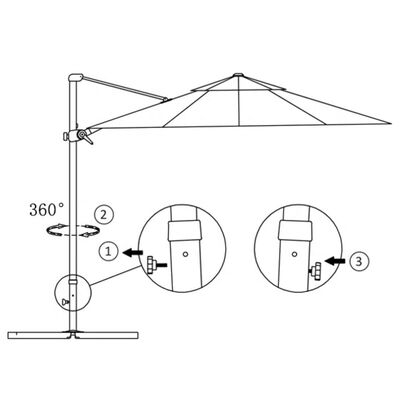 vidaXL Parasol de jardin en porte-à-faux et poteau en aluminium vert