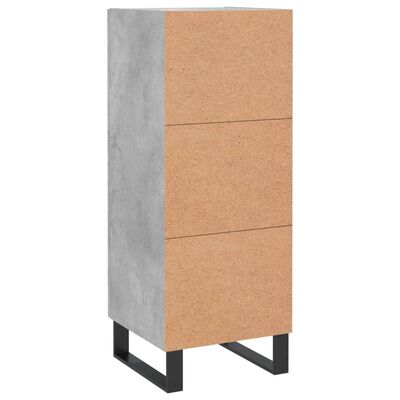 vidaXL Buffet Gris béton 34,5x34x90 cm Bois d'ingénierie