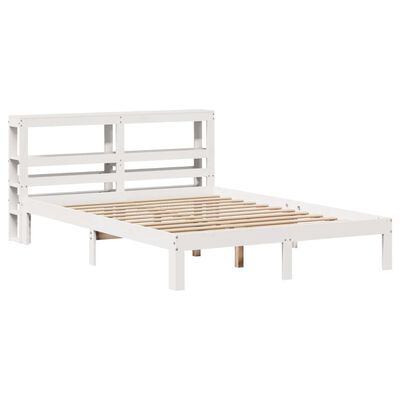 vidaXL Cadre de lit avec tête de lit sans matelas blanc 120x190 cm