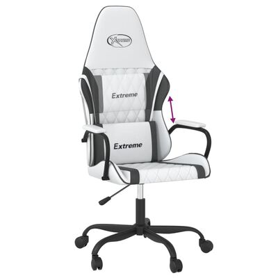 vidaXL Chaise de jeu Blanc et noir Similicuir