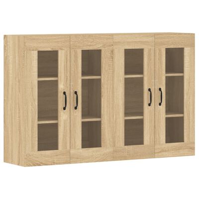 vidaXL Armoires murales 2 pcs chêne sonoma bois d'ingénierie