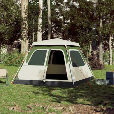 vidaXL Tente de camping à dôme 4 personnes vert libération rapide