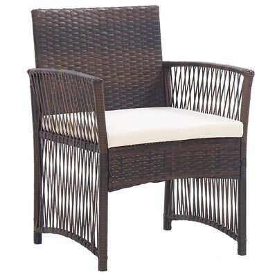 vidaXL Fauteuils de jardin et coussins lot de 2 Marron Résine tressée