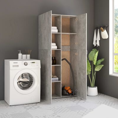 vidaXL Armoire de rangement gris béton 80x35,5x180cm bois d'ingénierie