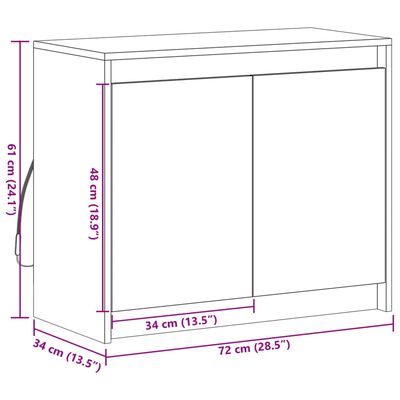 vidaXL Buffet avec LED chêne sonoma 72x34x61 cm bois d'ingénierie