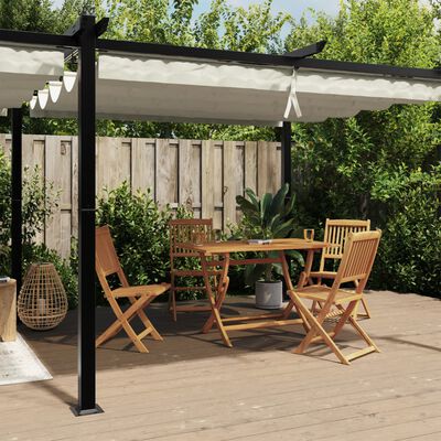 vidaXL Tonnelle de jardin avec toit rétractable crème 3x6 m aluminium