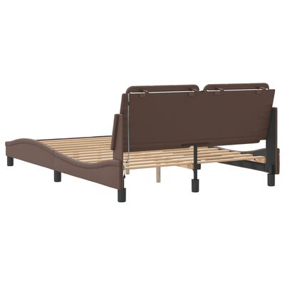 vidaXL Cadre de lit avec LED sans matelas marron 140x200 cm