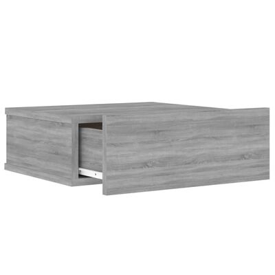 vidaXL Tables de chevet flottantes 2 pcs Sonoma gris 40x30x15 cm