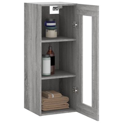 vidaXL Armoire murale sonoma gris 34,5x34x90 cm