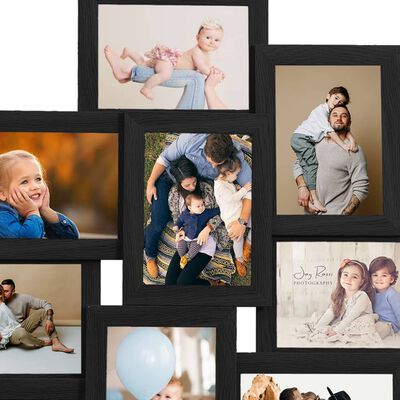 vidaXL Collage de cadres photo pour photo de 10x(10x15 cm) Noir MDF