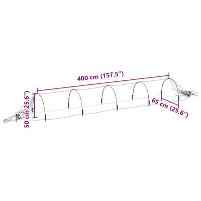 vidaXL Tunnels en filet 2 pcs 1,5x5 m fibre de verre et PP