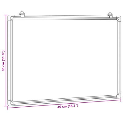 vidaXL Tableau blanc magnétique 40x30x1,7 cm aluminium