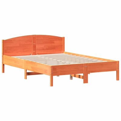 vidaXL Cadre de lit sans matelas cire marron 140x200cm bois pin massif