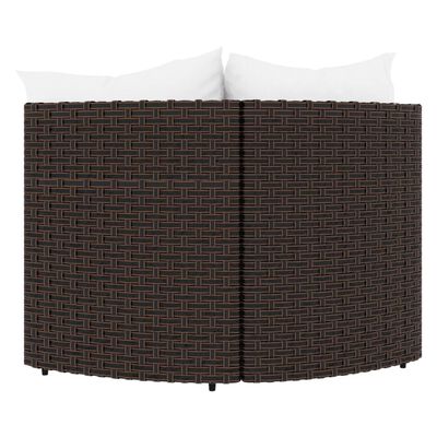 vidaXL Canapés d'angle de jardin et coussins2pcs marron résine tressée