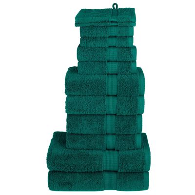 vidaXL Ensemble de serviettes de qualité supérieure SOLUND 12 pcs vert