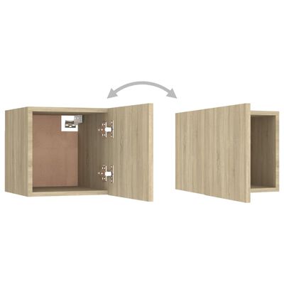 vidaXL Meubles TV muraux 2 pcs Chêne sonoma 30,5x30x30 cm