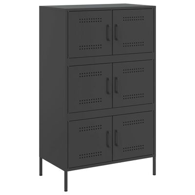 vidaXL Buffet haut noir 68x39x113 cm acier