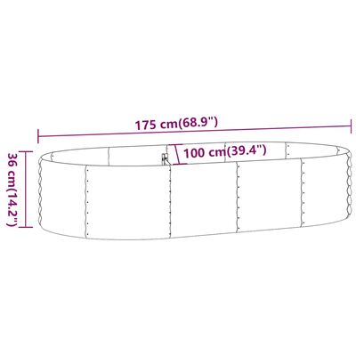 vidaXL Lit surélevé de jardin Acier enduit de poudre 175x100x36cm Vert