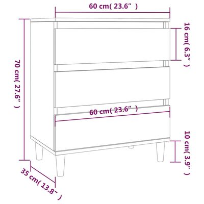 vidaXL Buffet Chêne sonoma 60x35x70 cm Bois d'ingénierie