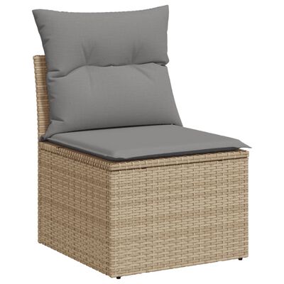 vidaXL Salon de jardin avec coussins 8pcs mélange beige résine tressée