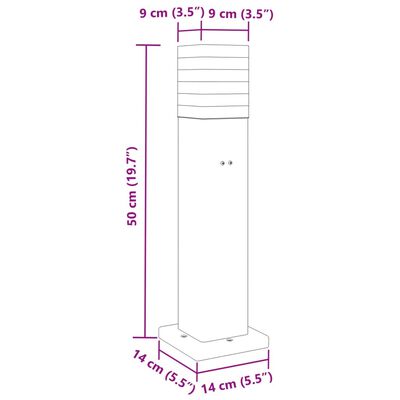 vidaXL Lampadaire d'extérieur avec sortie noir 50 cm aluminium