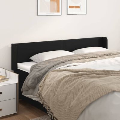 vidaXL Tête de lit avec oreilles Noir 183x16x78/88 cm Similicuir