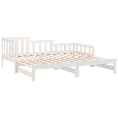 vidaXL Lit coulissant sans matelas blanc 2x(90x190) cm