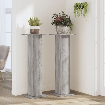 vidaXL Supports pour plantes 2 pcs sonoma gris bois d'ingénierie