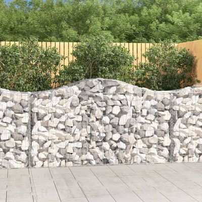 vidaXL Paniers à gabions arqués 15 pcs 200x50x100/120 cm fer galvanisé