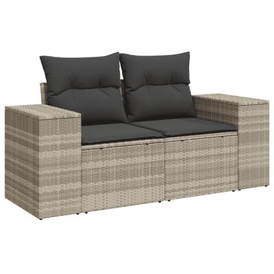 vidaXL Salon de jardin 6 pcs avec coussins gris clair résine tressée