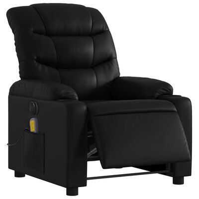 vidaXL Fauteuil de massage inclinable électrique noir similicuir