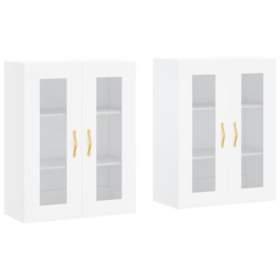 vidaXL Armoires murales 2 pcs blanc bois d'ingénierie